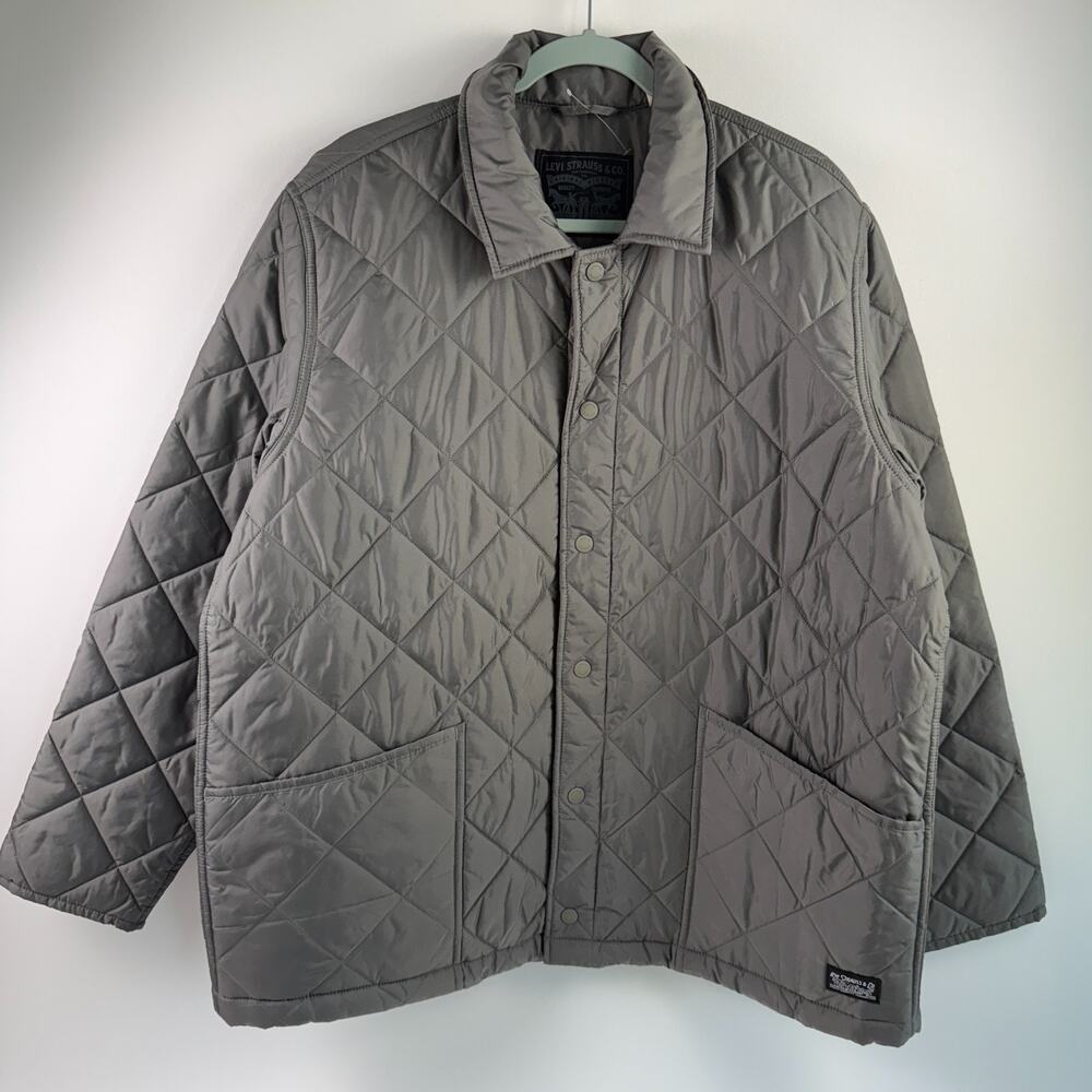 Levi's Weather gear Wind Proof Diamond Patterned Raincoat Green Size L NWOT